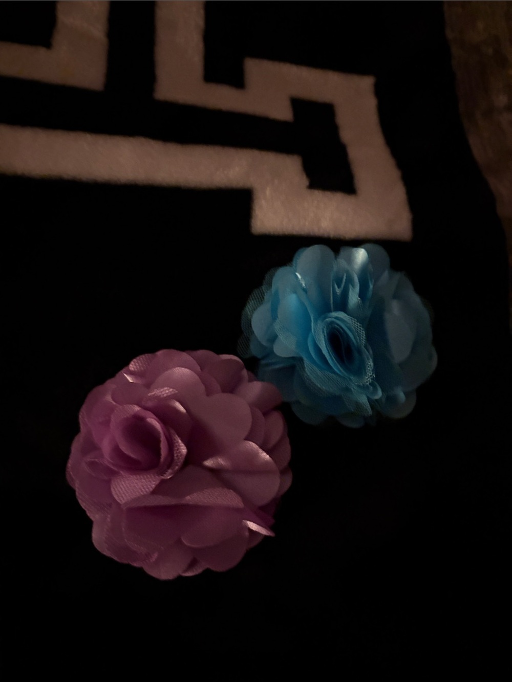 Dressy Flower Hair Clips - Blue and Purple 2 piece set